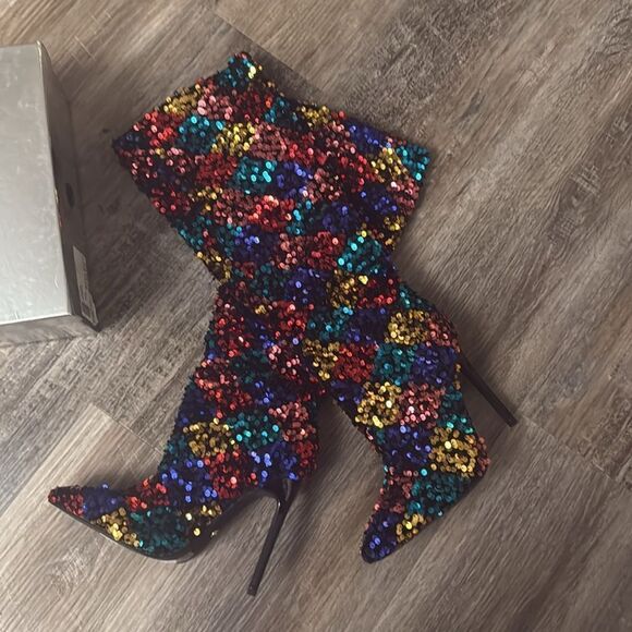 Azalea Wang Jimena-Multi Sequin Embellished Stiletto Boot Women's - Picture 7 of 10
